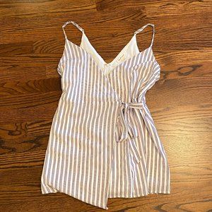 Olive Scent Stripped Wrap Romper